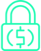 Icon for fixed basis points with a padlock and dollar sign.